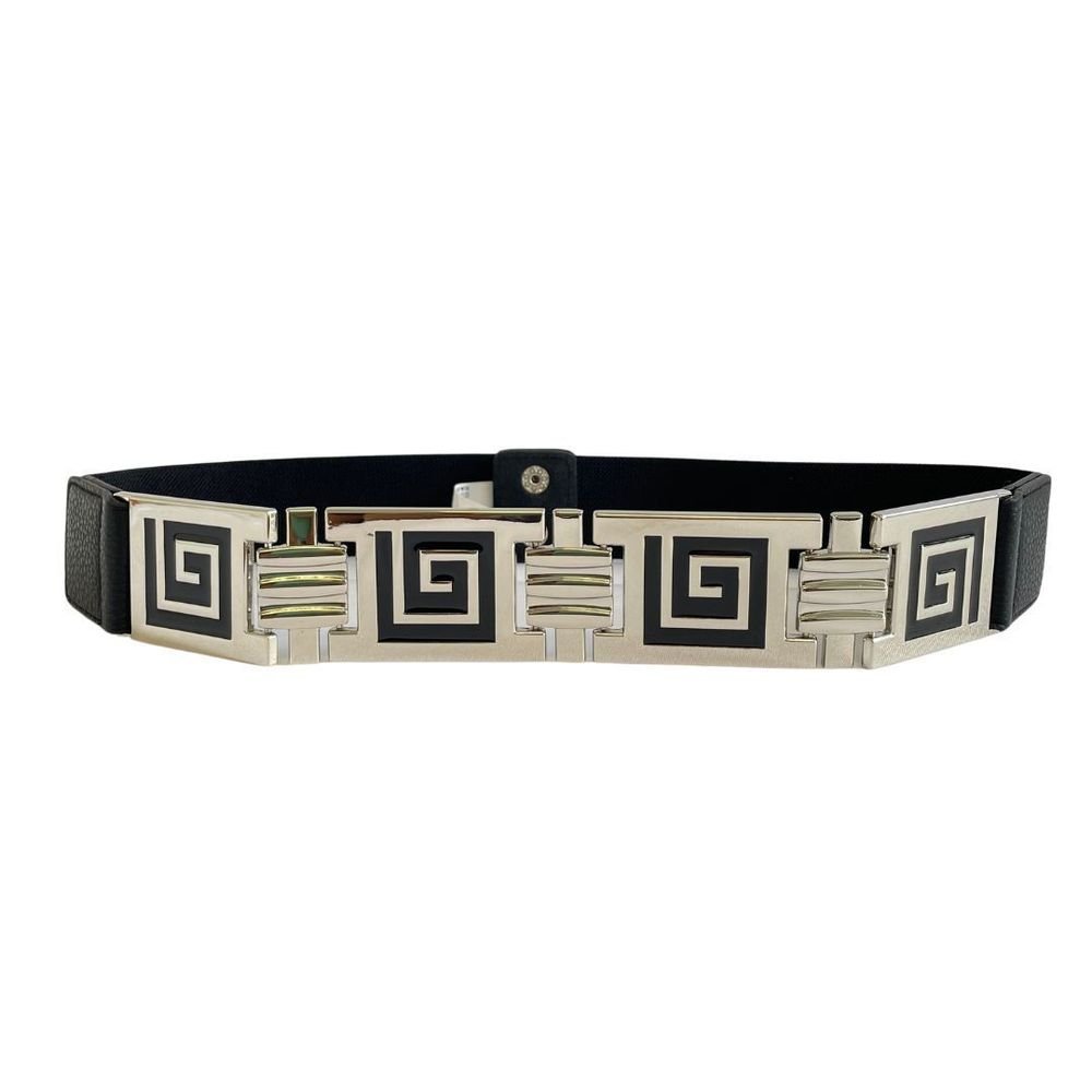 Cinto Feminino Fashion Elástico Largo Preto Luxo Roberta