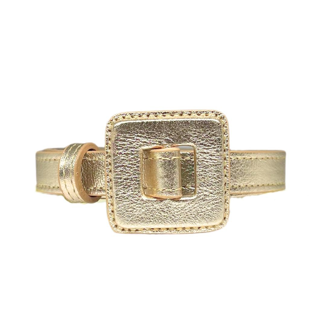 CINTO EM COURO METALIZADO INFANTIL Ouro Light 1