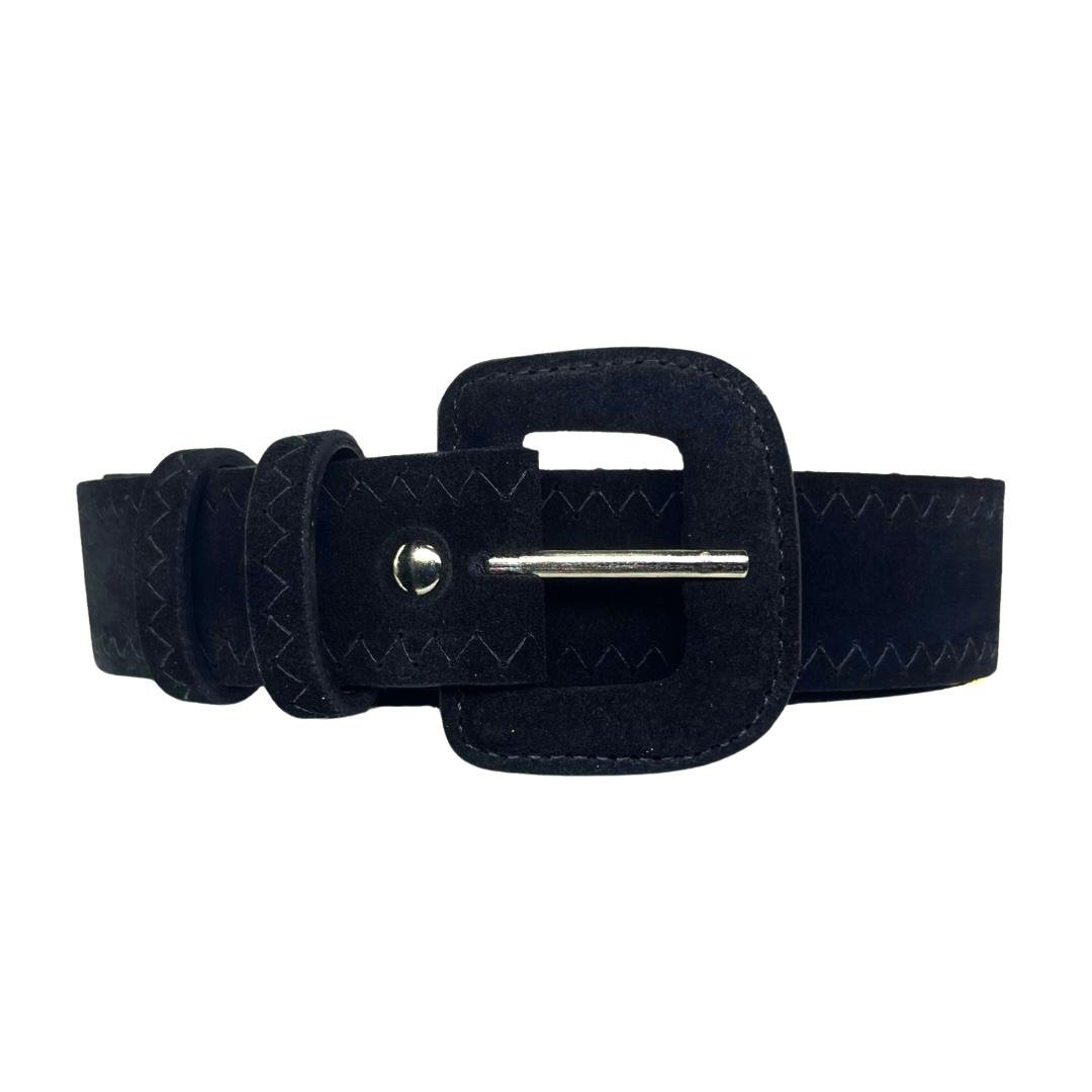 CINTO EM COURO CAMURÇA FIVELA FLY