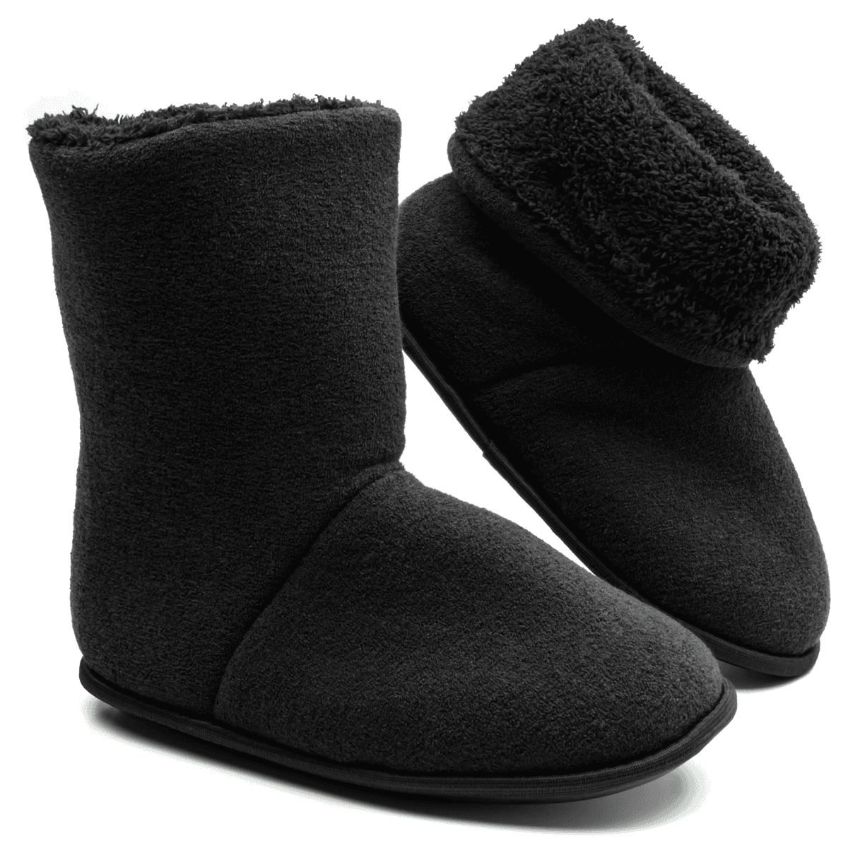 Pantufa Bota Polar Cano Alto Preta Unissex Sola Antiderrapante Adulta e Infantil Super Quentinha e Fofinha