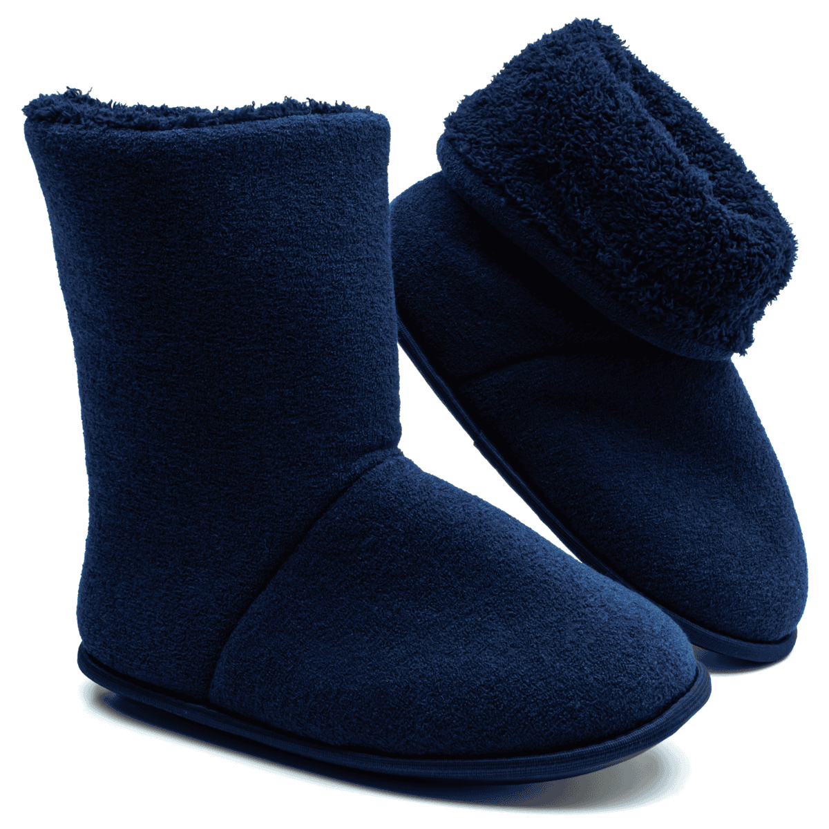 Pantufa Bota Polar Cano Alto Azul Unissex Sola Antiderrapante Adulta e Infantil Super Quentinha e Fofinha