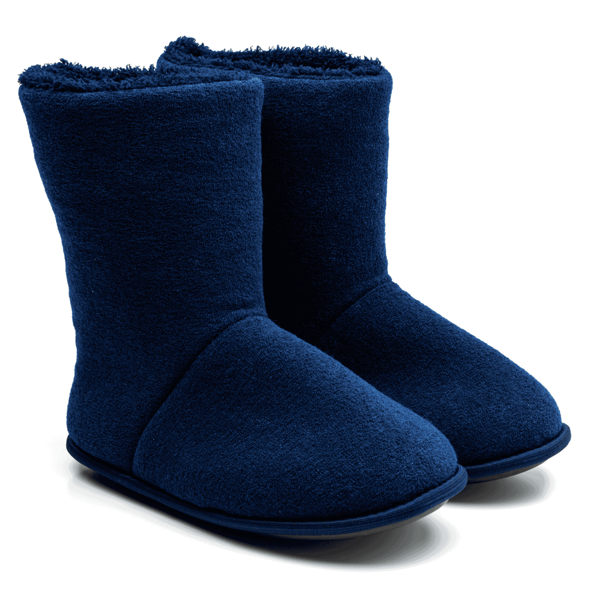 Pantufa Bota Polar Cano Alto Azul Unissex Sola Antiderrapante Adulta e Infantil Super Quentinha e Fofinha Azul Marinho 3