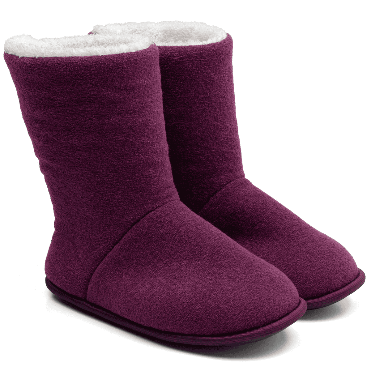 Pantufa Bota Polar Cano Alto Bordo Unissex Sola Antiderrapante Adulta e Infantil Super Quentinha e Fofinha Bordô 2