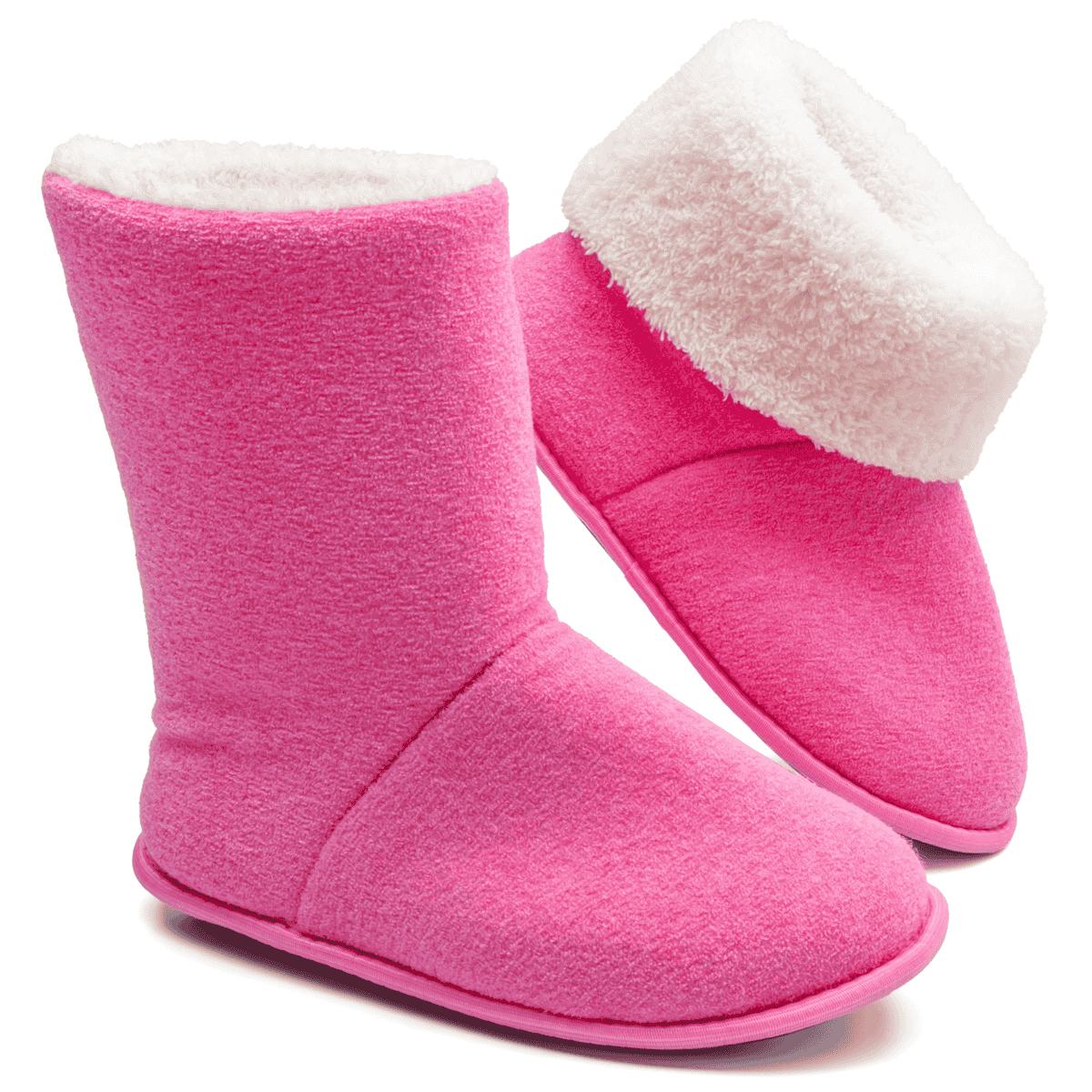 Pantufa Bota Polar Cano Alto Rosa Unissex Sola Antiderrapante Adulta e Infantil Super Quentinha e Fofinha