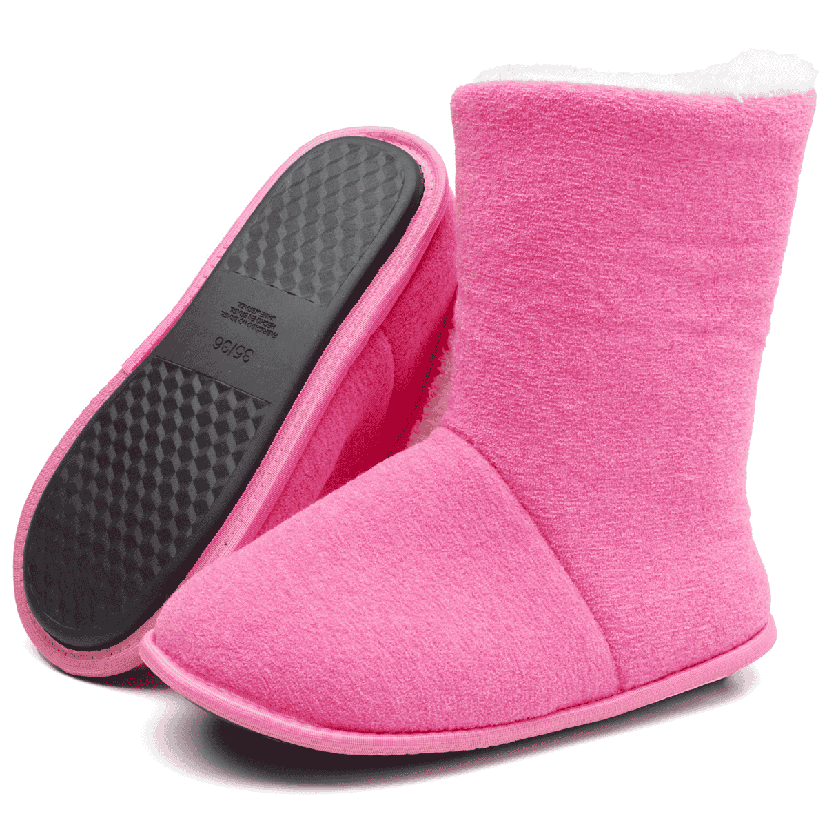 Pantufa Bota Polar Cano Alto Rosa Unissex Sola Antiderrapante Adulta e Infantil Super Quentinha e Fofinha Rosa 3