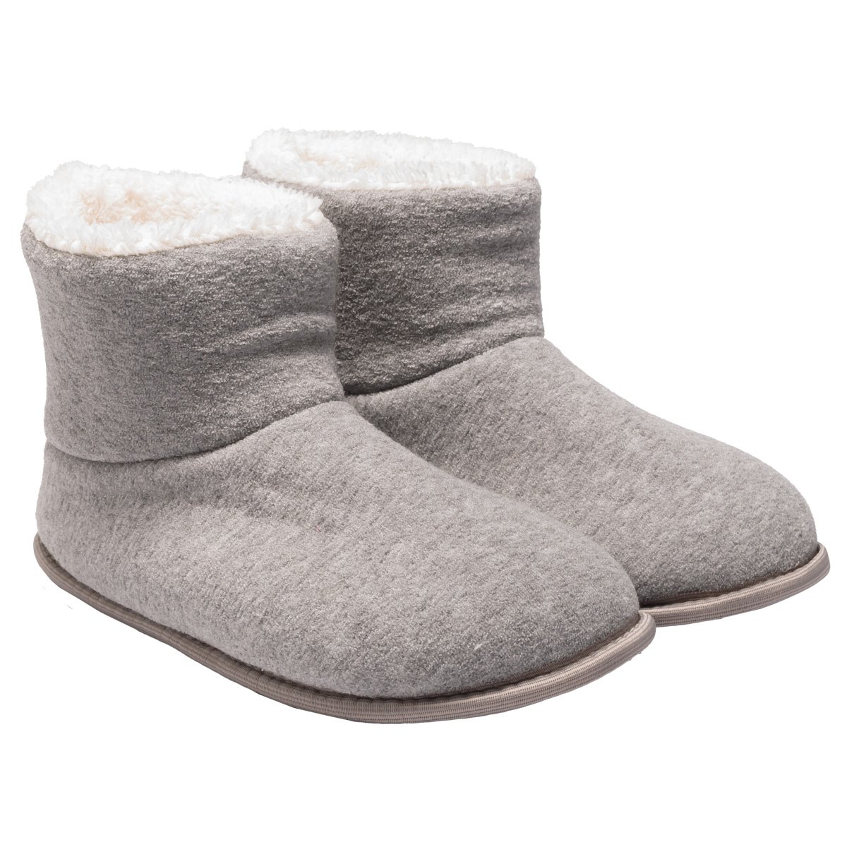 Pantufa Bota Polar Cano Curto Cinza Antiderrapante Super Quentinha, Fofinha e Resistente.