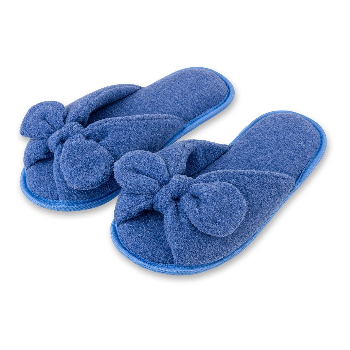 Pantufa Feminina Azul Com Laço Antiderrapante Super Fofinha e Resistente Chinelo de Quarto