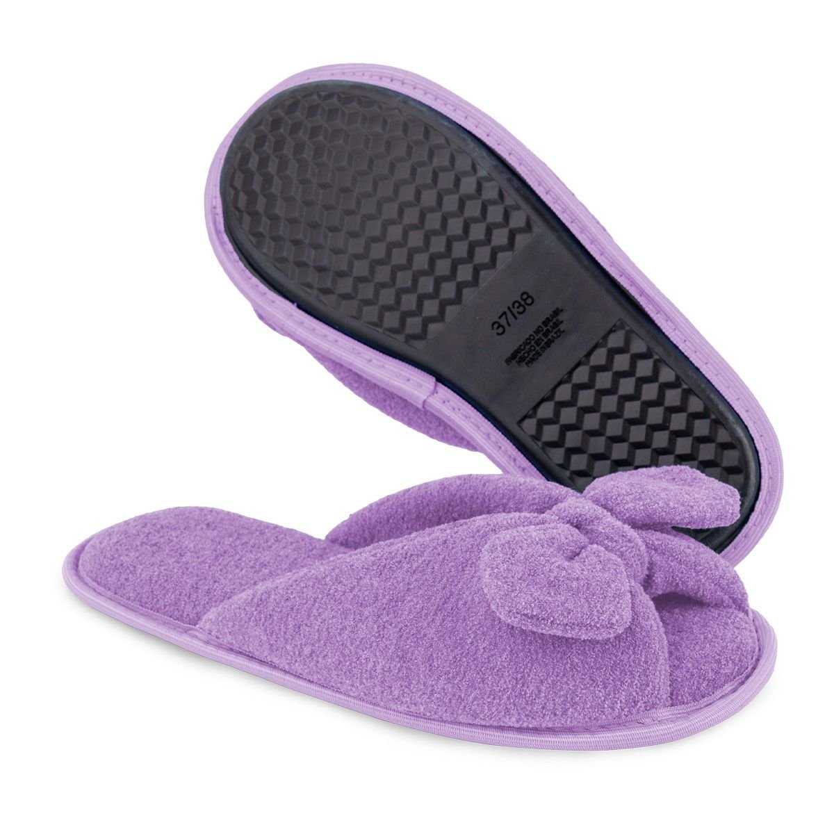 Pantufa Feminina Lilas Com Laço Antiderrapante Super Fofinha e Resistente Chinelo de Quarto Lilás 3