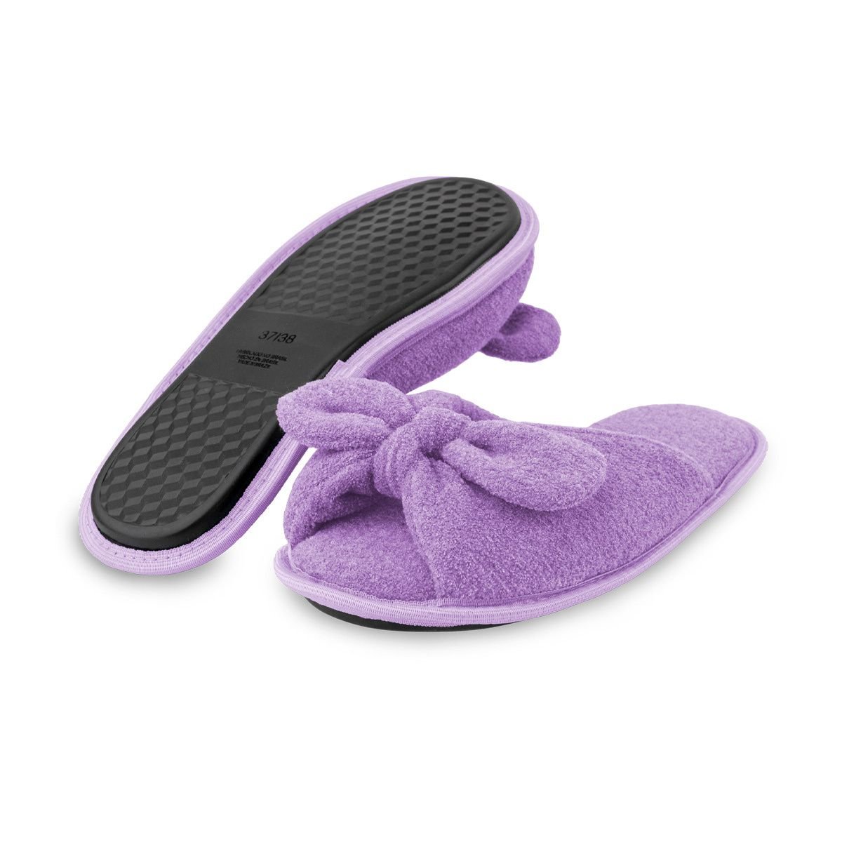 Pantufa Feminina Lilas Com Laço Antiderrapante Super Fofinha e Resistente Chinelo de Quarto Lilás 2