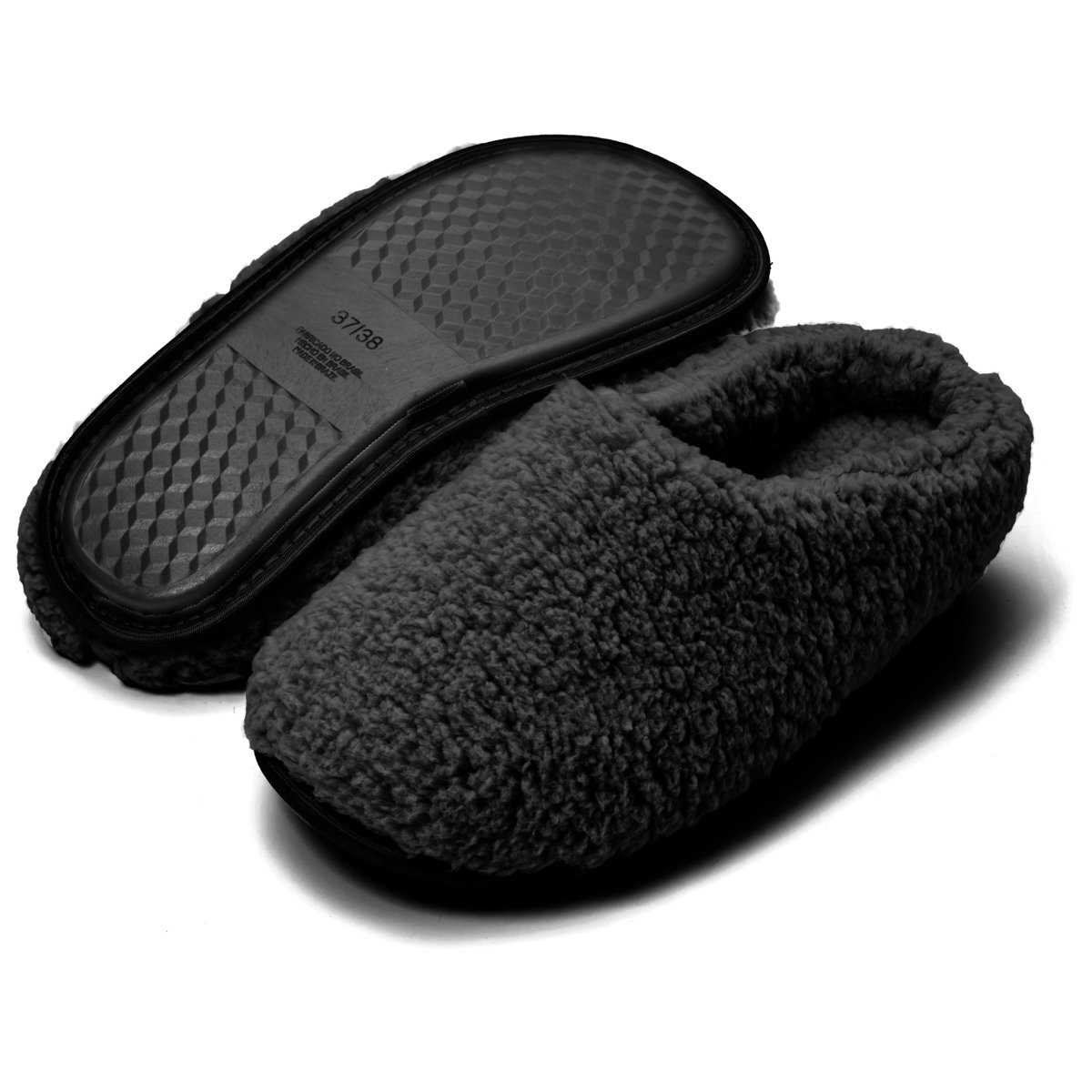 Pantufa de Pelinho Preta Antiderrapante Chinelo de Quarto Super Fofinho e Resistente Preto 3