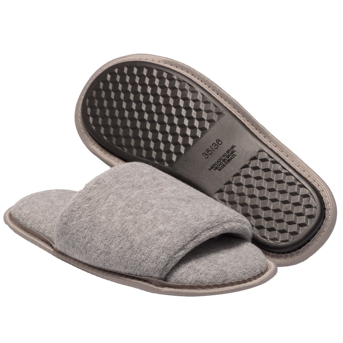 Pantufa Slide Cinza com Sola Antiderrapante Chinelo de Quarto Super Macio e Resistente Cinza 2