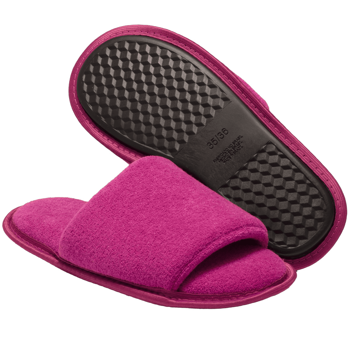 Pantufa Slide Rosa com Sola Antiderrapante Chinelo de Quarto Super Macio e Resistente Rosa 3