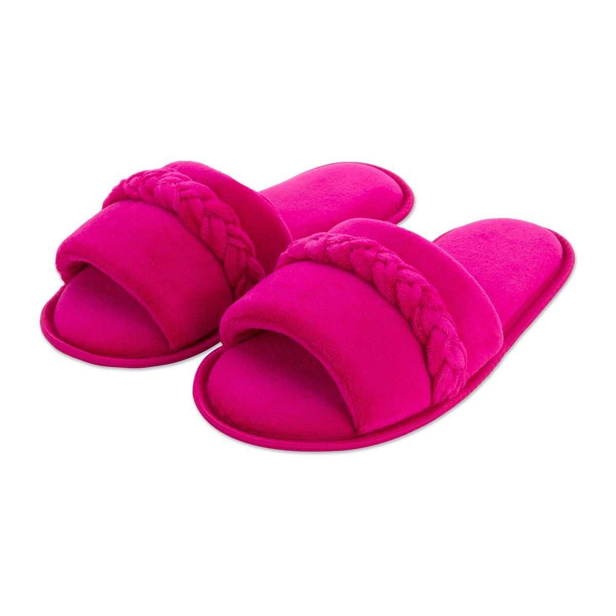 Pantufa Slide Rosa com Trança Sola Antiderrapante Chinelo de Quarto Super Macio e Resistente Rosa 1