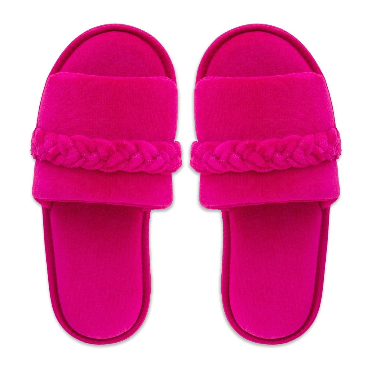 Pantufa Slide Rosa com Trança Sola Antiderrapante Chinelo de Quarto Super Macio e Resistente Rosa 3