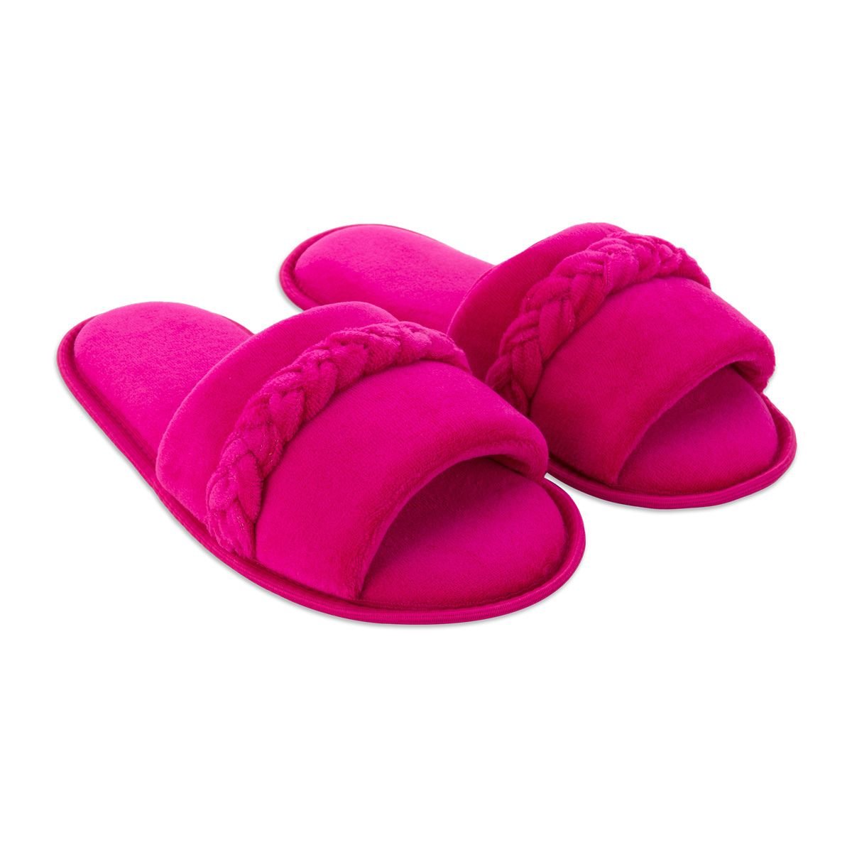 Pantufa Slide Rosa com Trança Sola Antiderrapante Chinelo de Quarto Super Macio e Resistente Rosa 4