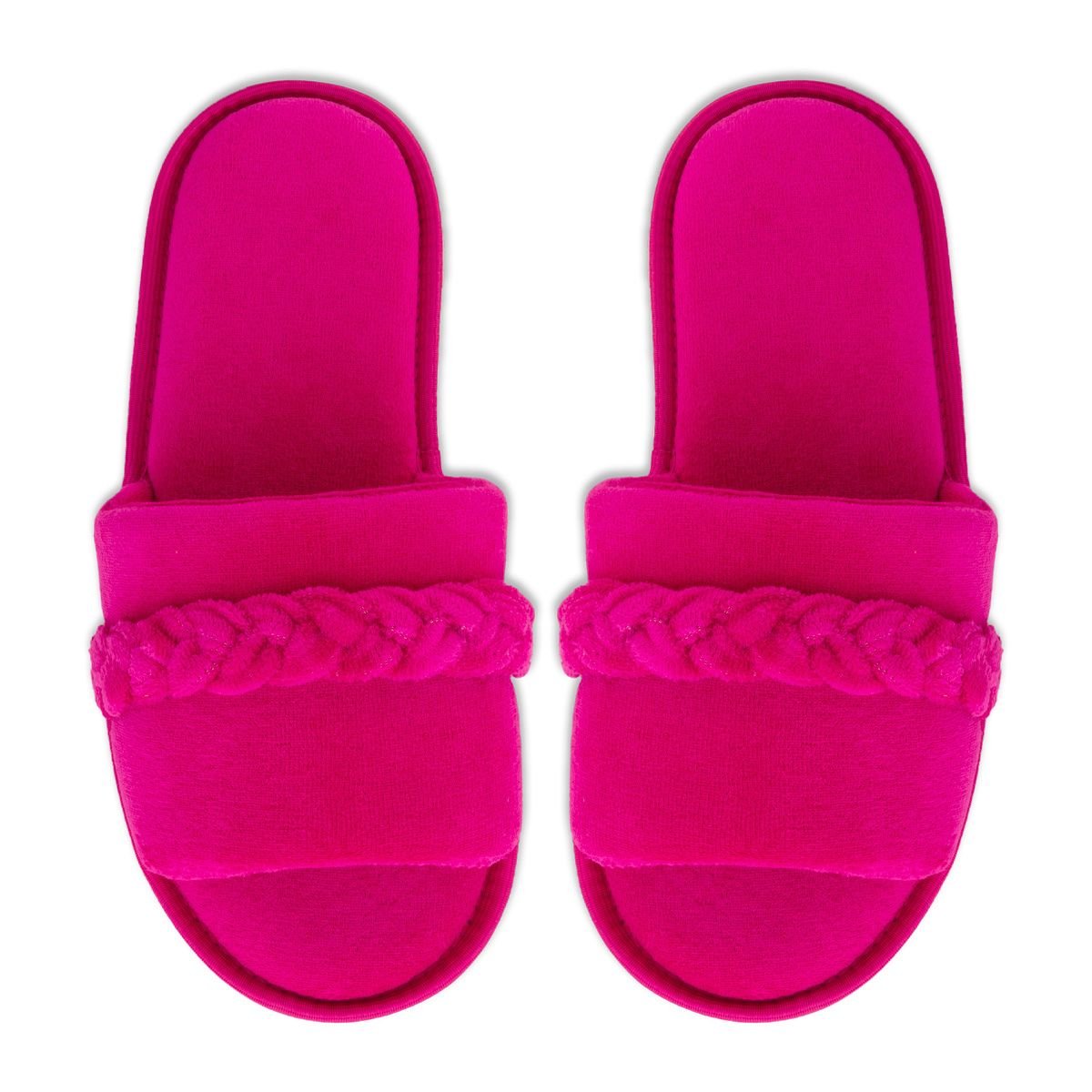 Pantufa Slide Rosa com Trança Sola Antiderrapante Chinelo de Quarto Super Macio e Resistente Rosa 6