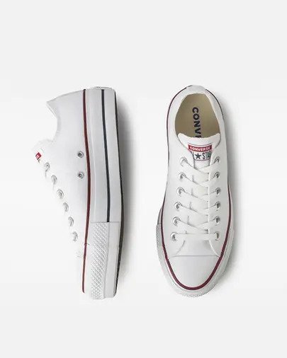 Tenis Converse Ct04950003 Ct Low Plataforma Branco/Vermelho/Marinho 2