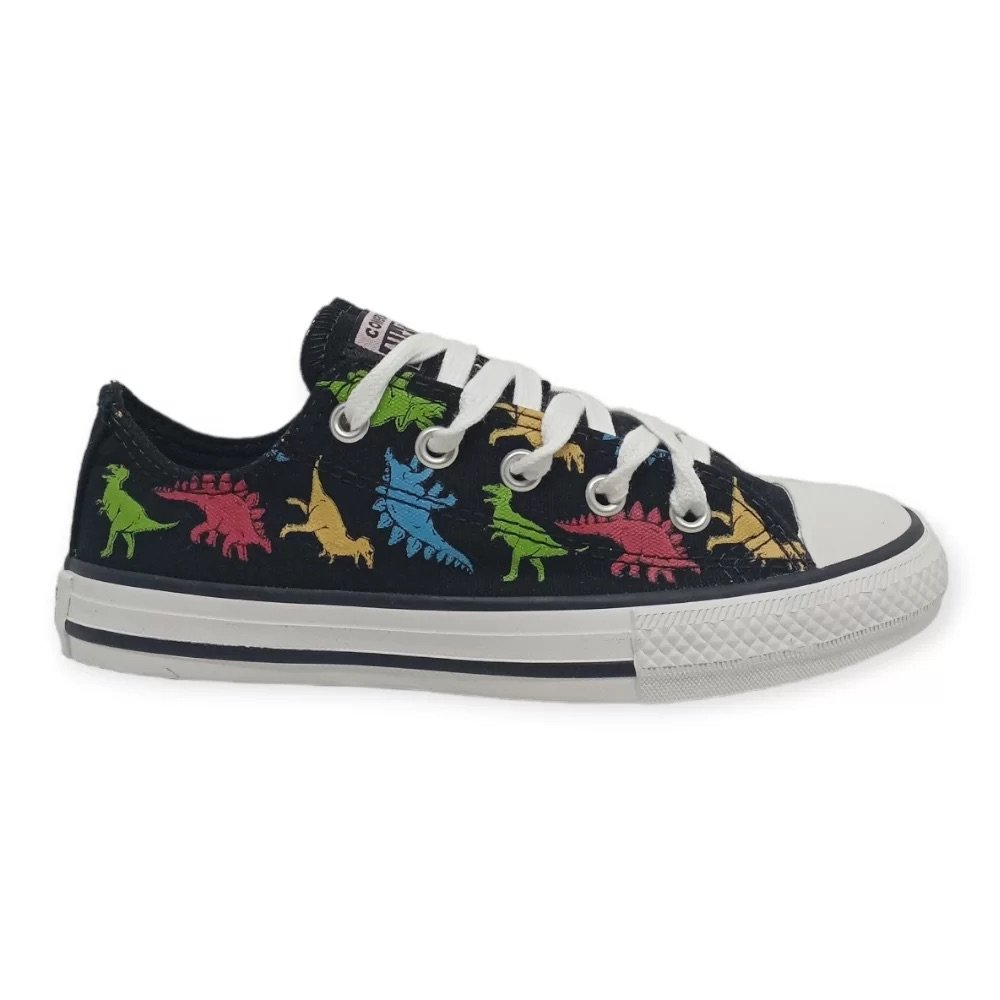 Tenis Infantil Converse Ck09950001 Dino Preto/Multicores/Branco 6