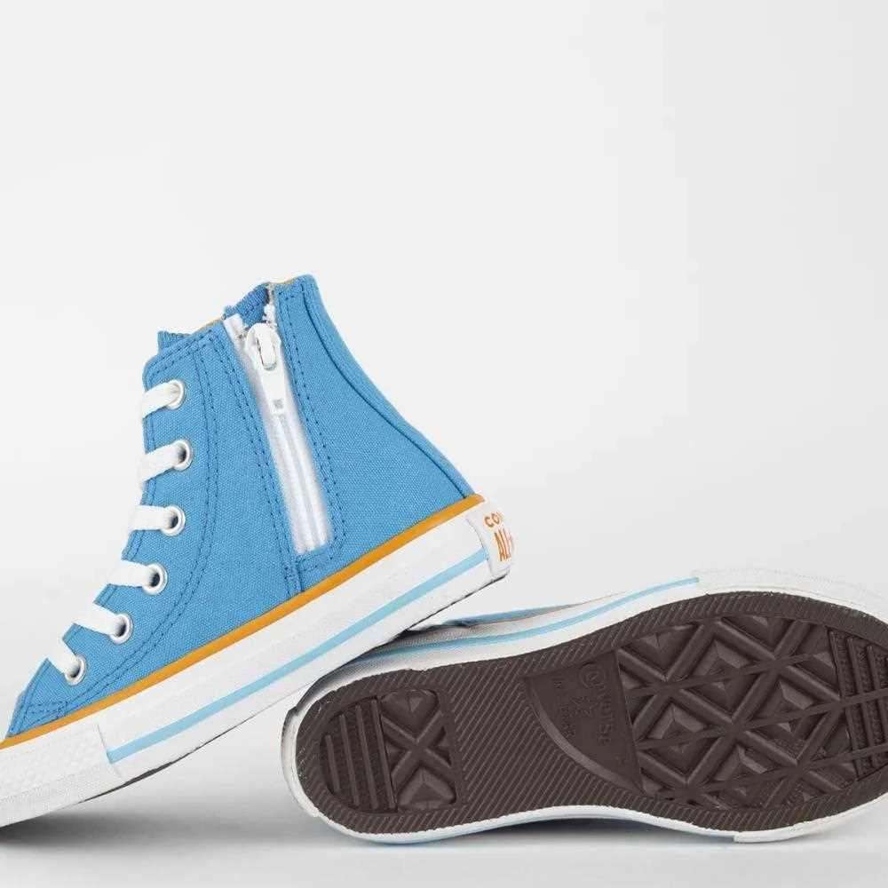 Tenis Infantil Converse Ck10070001 Ct Hi Azul Celeste/Laranja/Branco 2