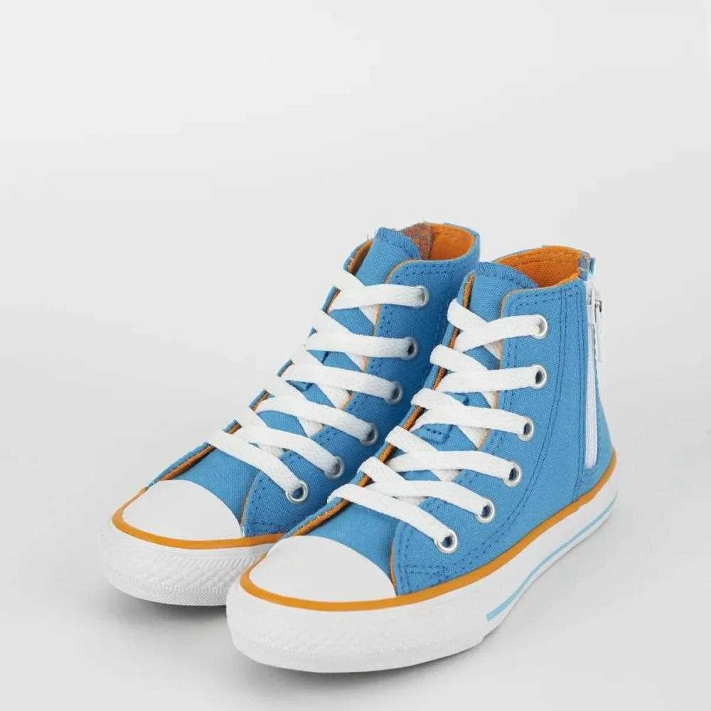 Tenis Infantil Converse Ck10070001 Ct Hi Azul Celeste/Laranja/Branco 3