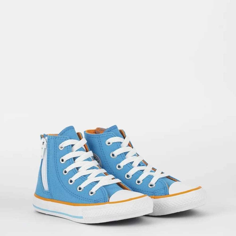 Tenis Infantil Converse Ck10070001 Ct Hi Azul Celeste/Laranja/Branco 4