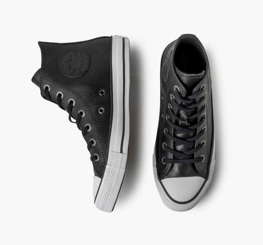 Tenis Converse Ct04490002 Ct Hi Couro Preto/Branco 2