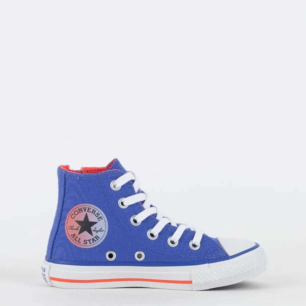 Tênis Infantil Converse Chuck Taylor All Star Hi Ck10070007 Azul/Laranja/Branco 1
