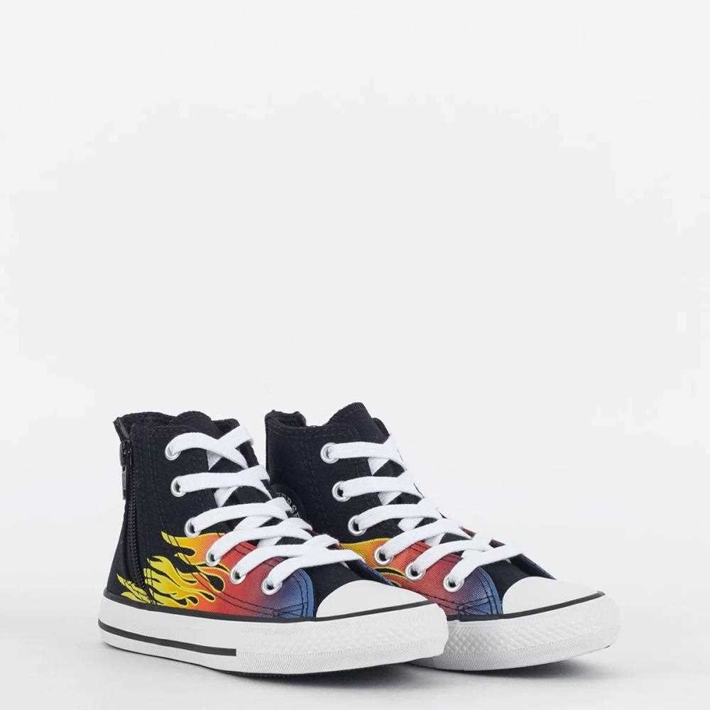 Tenis Infantil Converse Ck10690001 Fire  Preto/Laranja/Branco 2