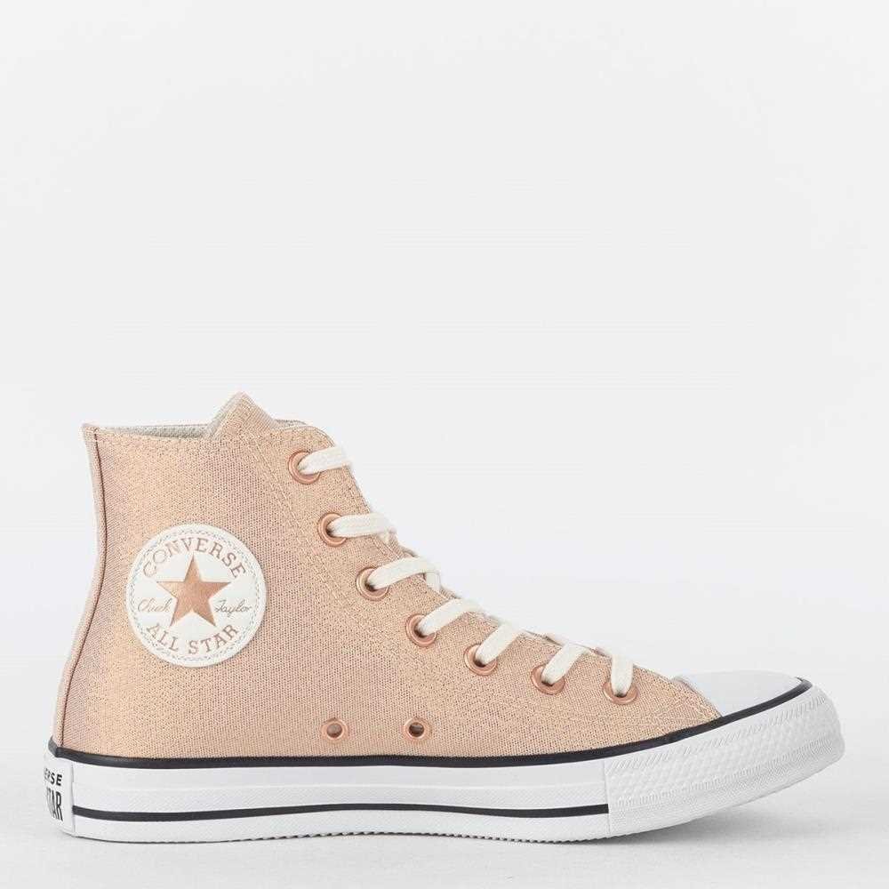 Tenis Converse Ct25640002 Ct Hi Brilho Dourado/Preto/Branco 1
