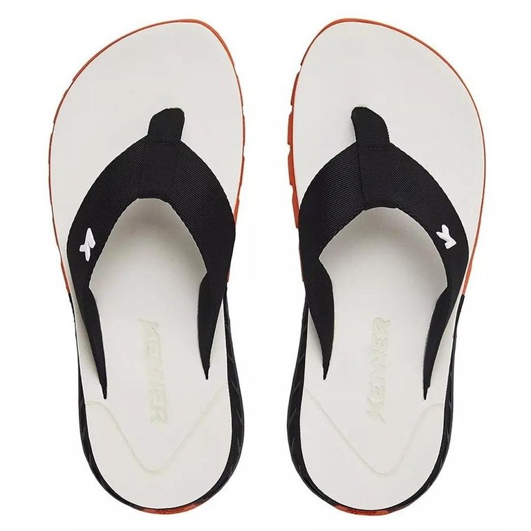 Chinelo Kenner Djk-02 Rakka Nylon   Branco/Laranja/Preto 4