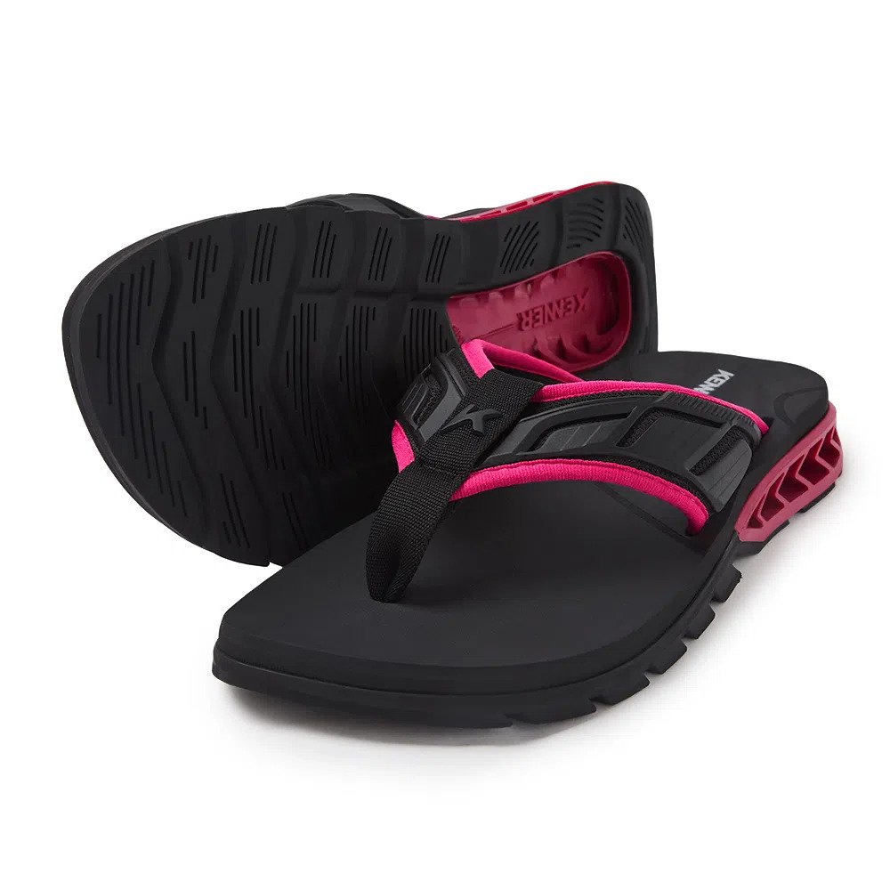 Chinelo Kenner Dyn-04 Rakka L7nnon Preto/Rosa/Branco 1