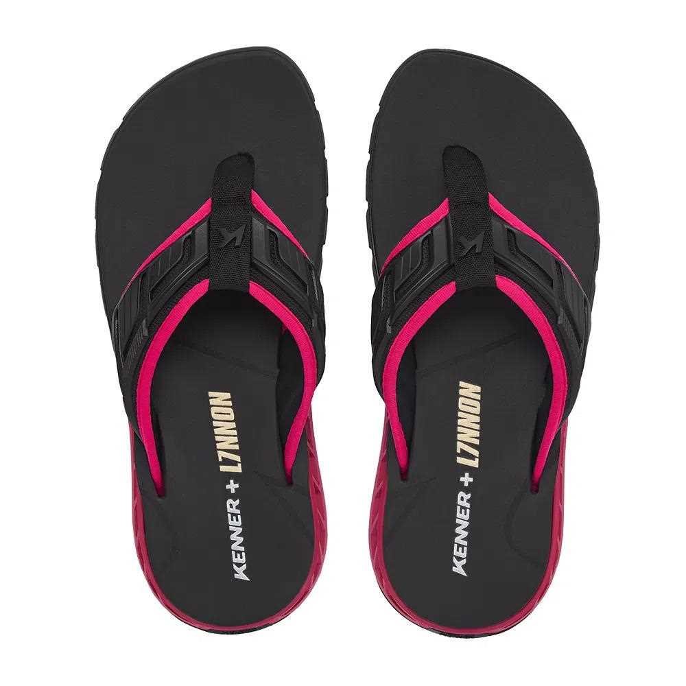 Chinelo Kenner Dyn-04 Rakka L7nnon Preto/Rosa/Branco 3