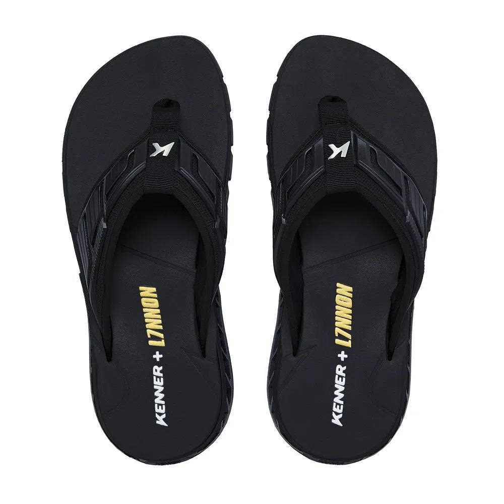 Chinelo Kenner Dyn-01 Rakka L7nnon Preto/Amarelo/Branco 3