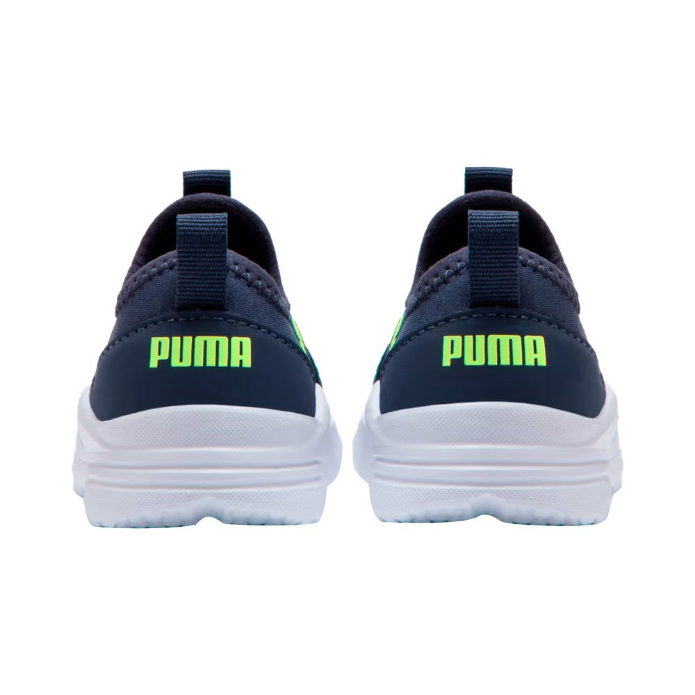 Tenis Infantil Puma 384666 08 Slip-On Ps  Azul Marinho/Branco/Verde 4