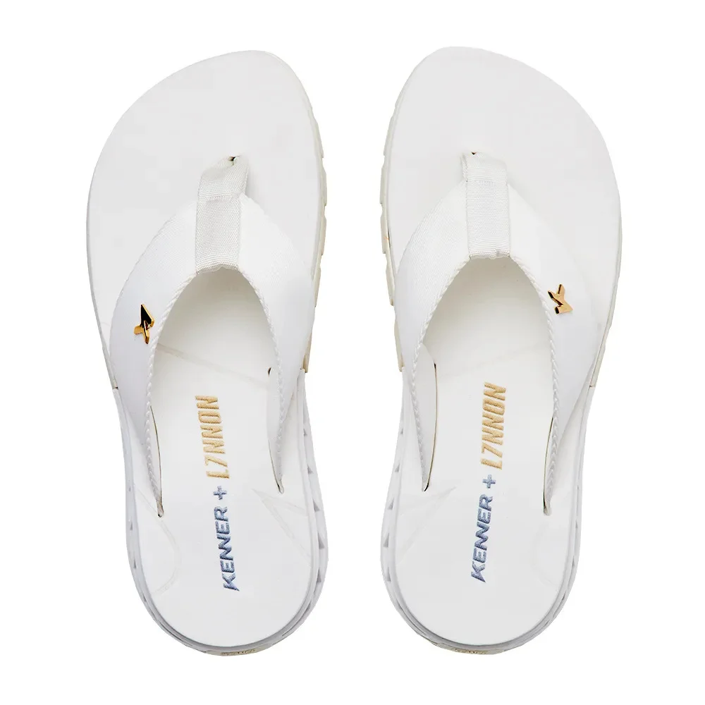 Chinelo Kenner Dyj-04 Rakka L7nnon   Branco/Dourado 4