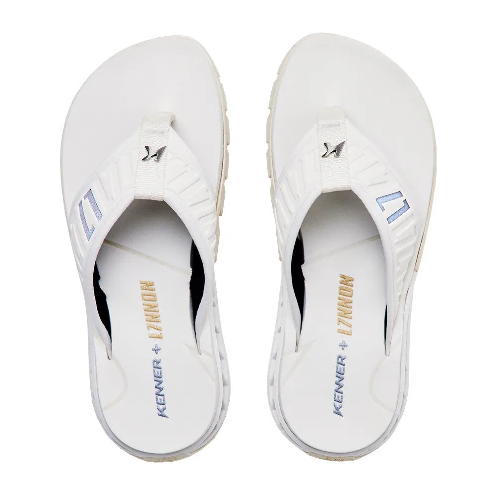 Chinelo Kenner Djy-02 Rakka Alta Frequencia L7   Branco/Prata/Dourado 2