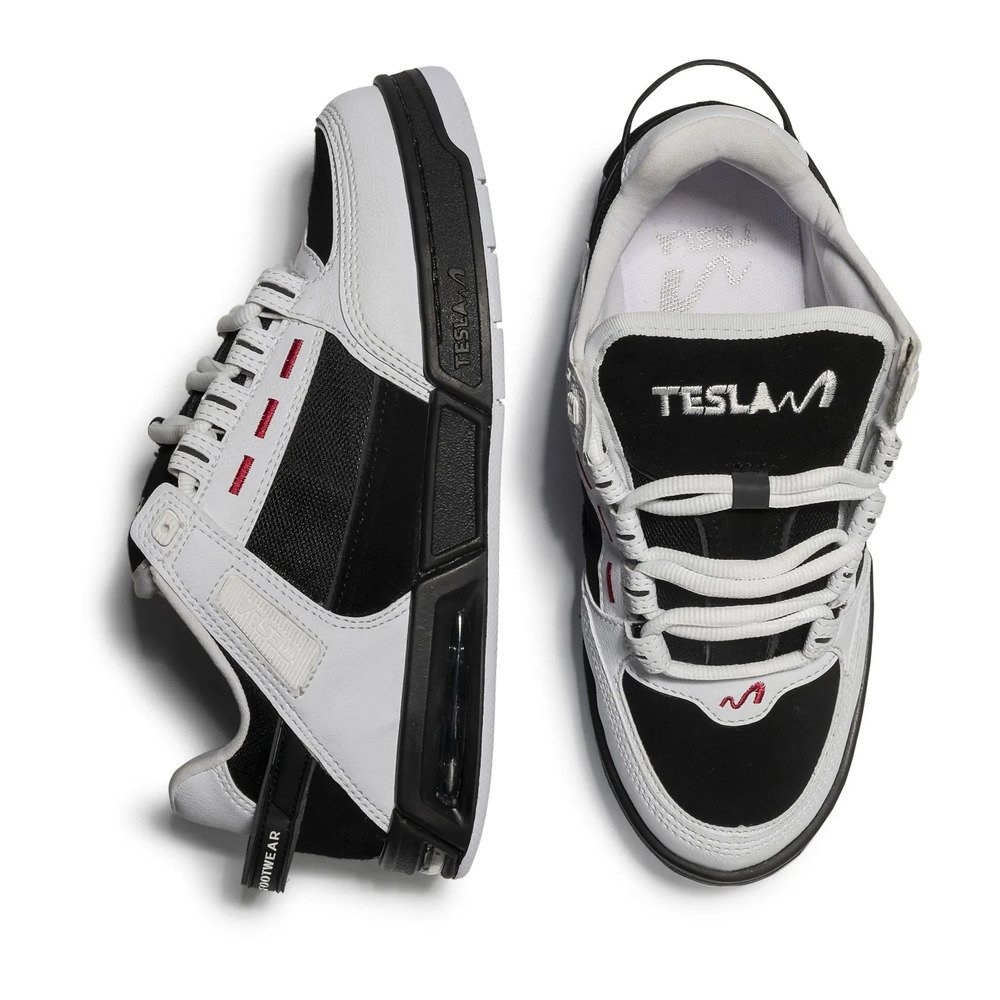 Tênis Tesla Coil Delux 2401-03  Branco/Preto/Vermelho 2