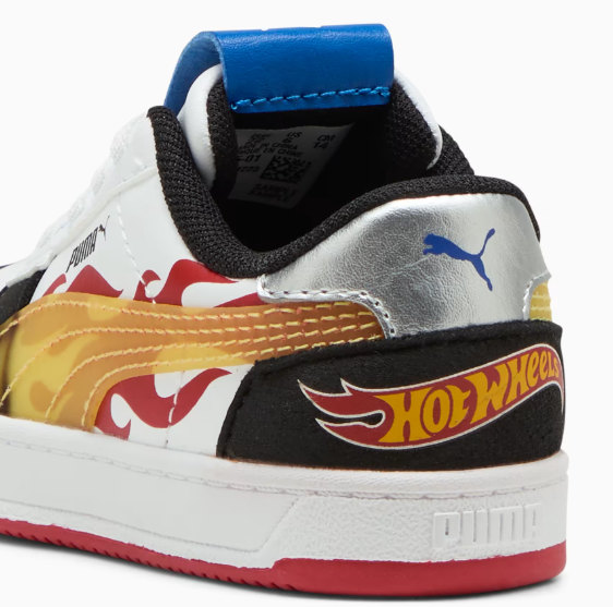 Tênis Infantil Caven 2.0 Puma X Hot Wheels 401404-01  Branco/Preto/Vermelho 2