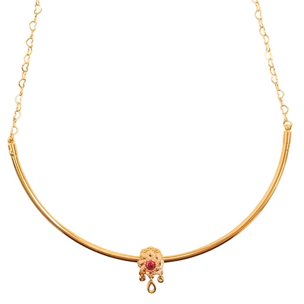 Semijoia - Choker aro rígido com Berloque Filtro dos Sonhos Cravejado - Ouro 18k