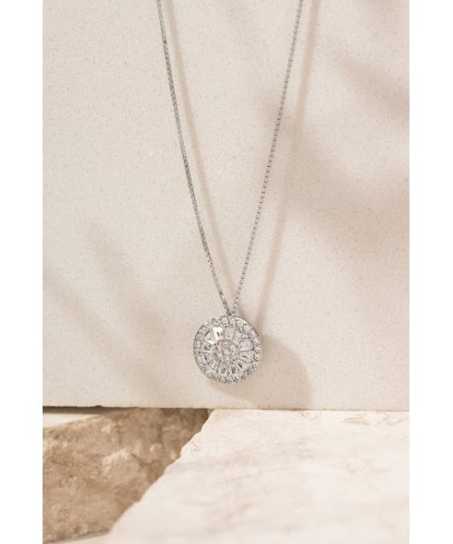 Joia - Conjunto Colar e Brincos Mandala Cravejados com Zircônias - Prata 925 e Banho em Ródio Branco Prata 7