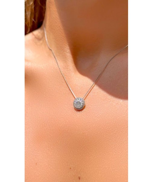 Joia - Conjunto Colar e Brincos Mandala Cravejados com Zircônias - Prata 925 e Banho em Ródio Branco Prata 9