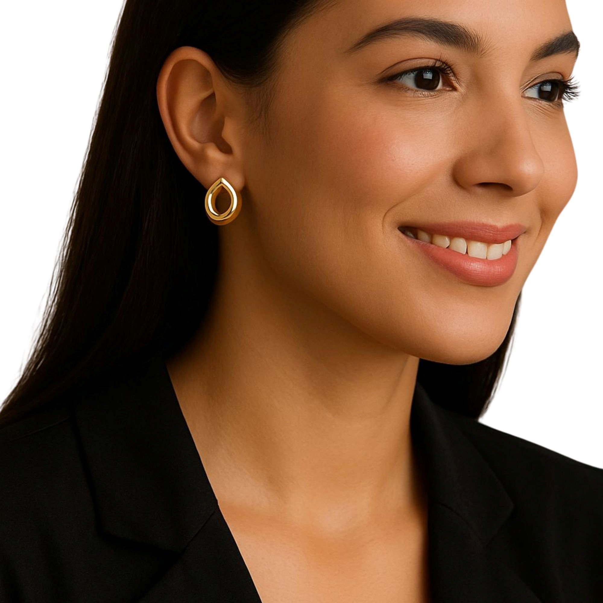 Brinco Gota Vazada Banhada a Ouro 18k Dourado 2