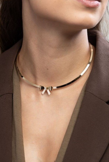 Choker Aro com Laço Banhada a Ouro 18k Dourado 2