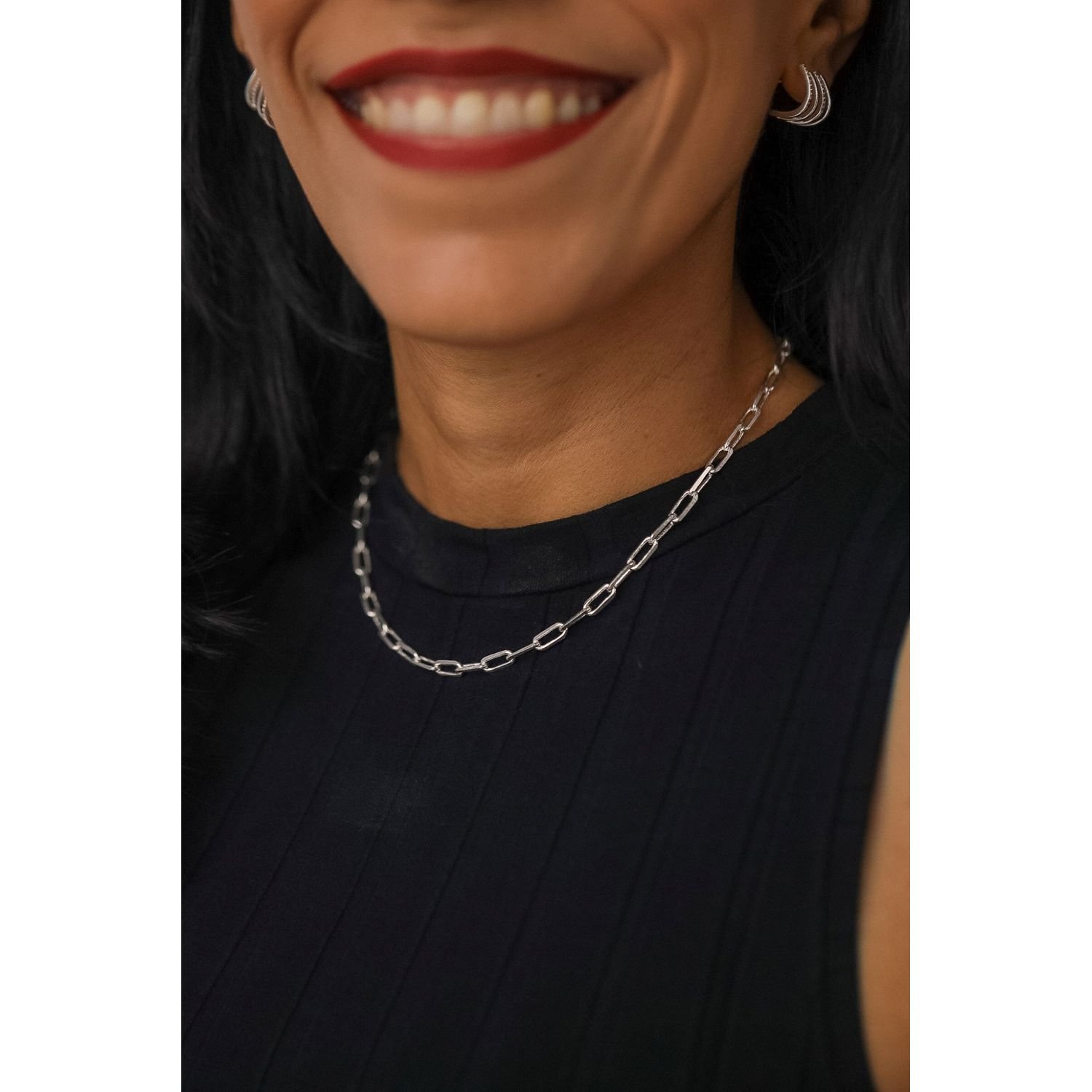 Choker Elos Banhada a Prata Prata 2