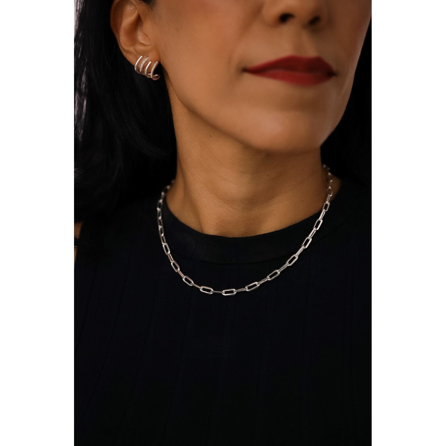 Choker Elos Banhada a Prata Prata 3