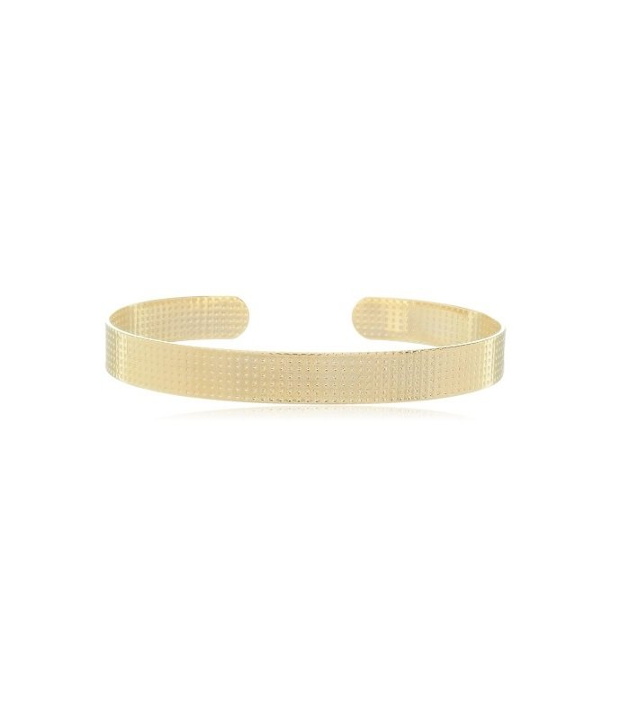Bracelete Quadriculato Reto Banhado a Ouro 18k