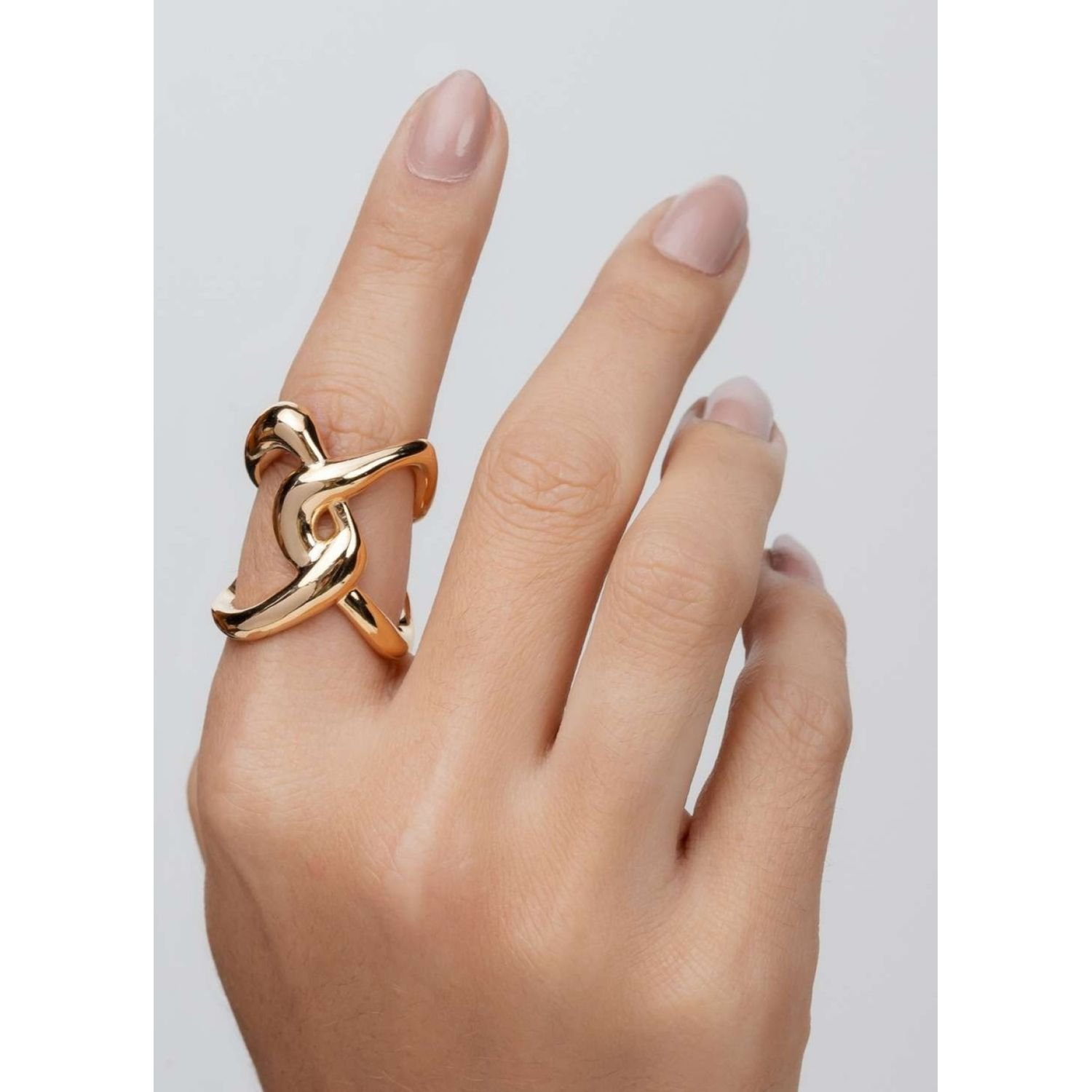 Anel Elos Ajustável Banhado a Ouro 18k Dourado 2