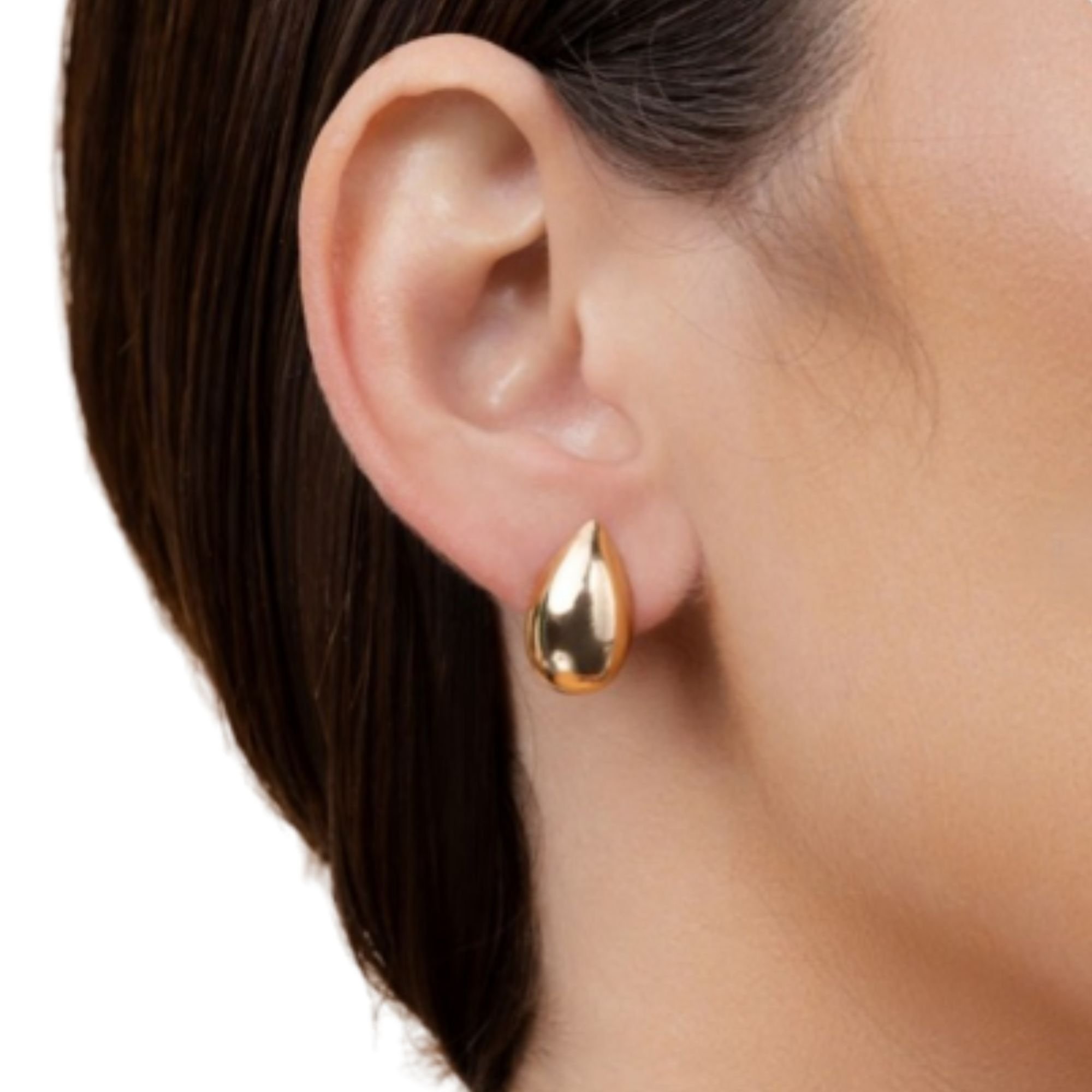 Brinco Gota Banhado a Ouro 18k Dourado 2