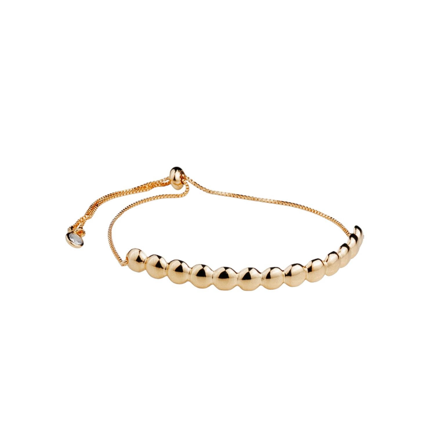 Pulseira Bolas com Fecho ajustavél Banhada a Ouro 18k Dourado 1