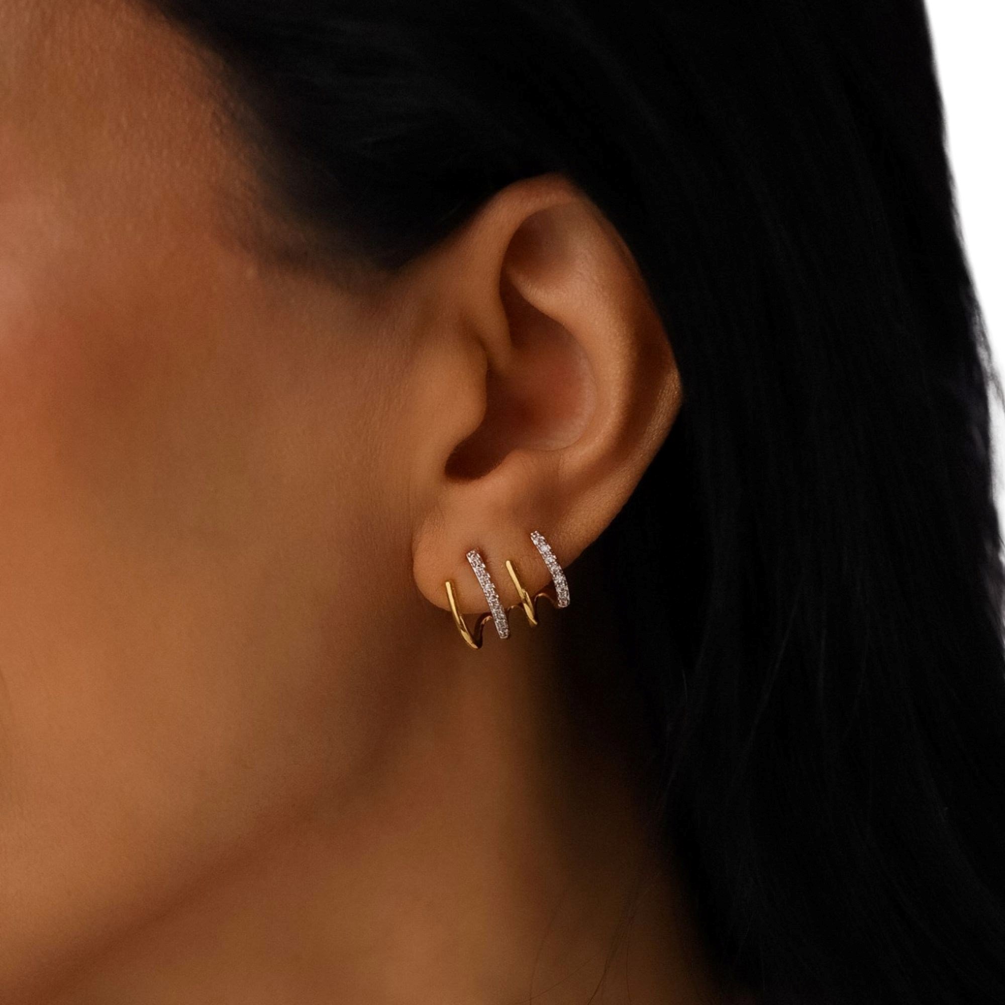 Brinco Ear Cuff 4 Fios Banhado a Ouro 18k Dourado 2